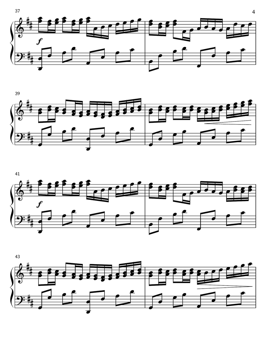 JS Bach- Pachelbel's Canon in D major( Advance Version) Piano Solo scores gallery preview page 4