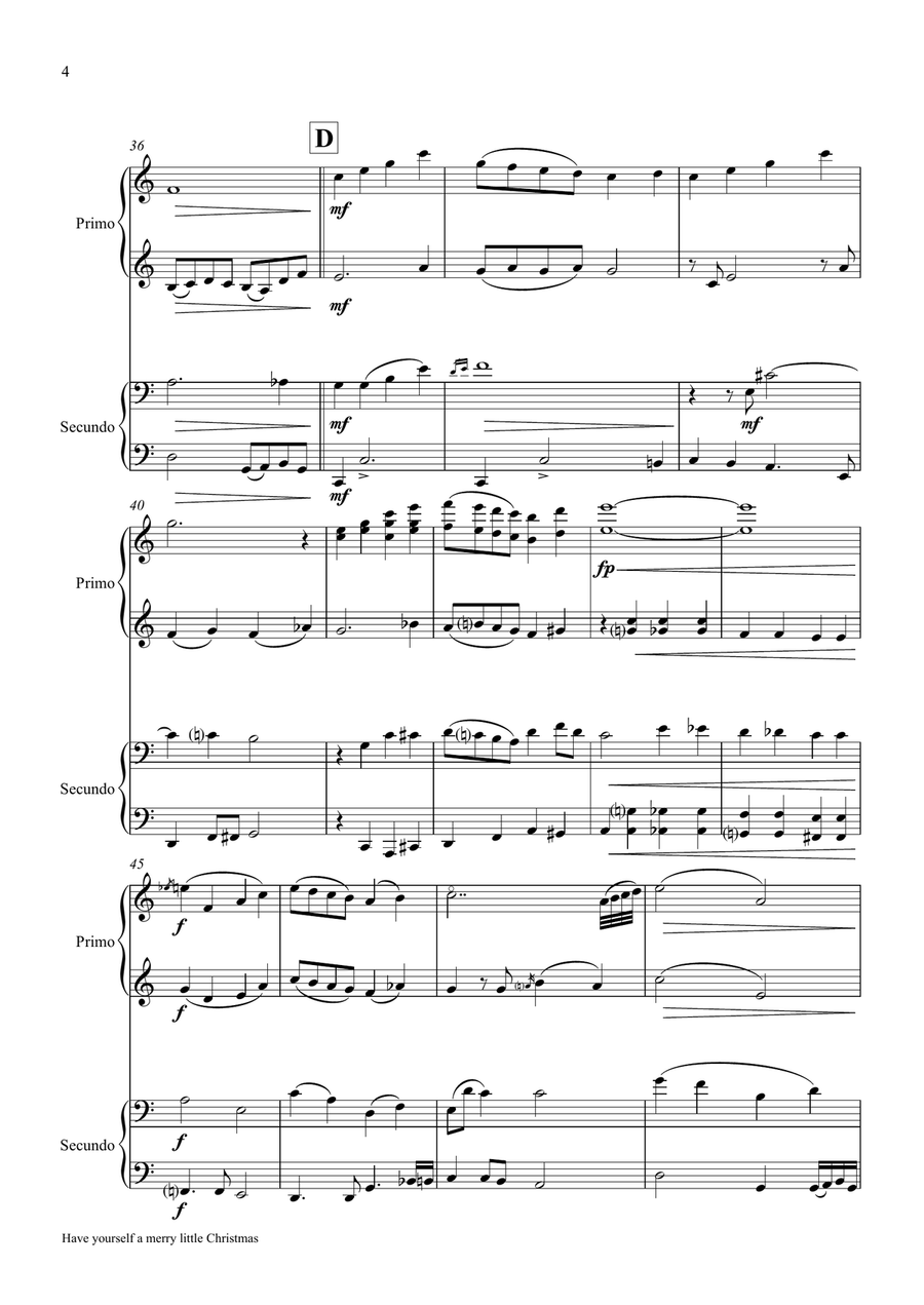 Have Yourself A Merry Little Christmas from MEET ME IN ST. LOUIS 2 Pianos, 4-Hands scores gallery preview page 4