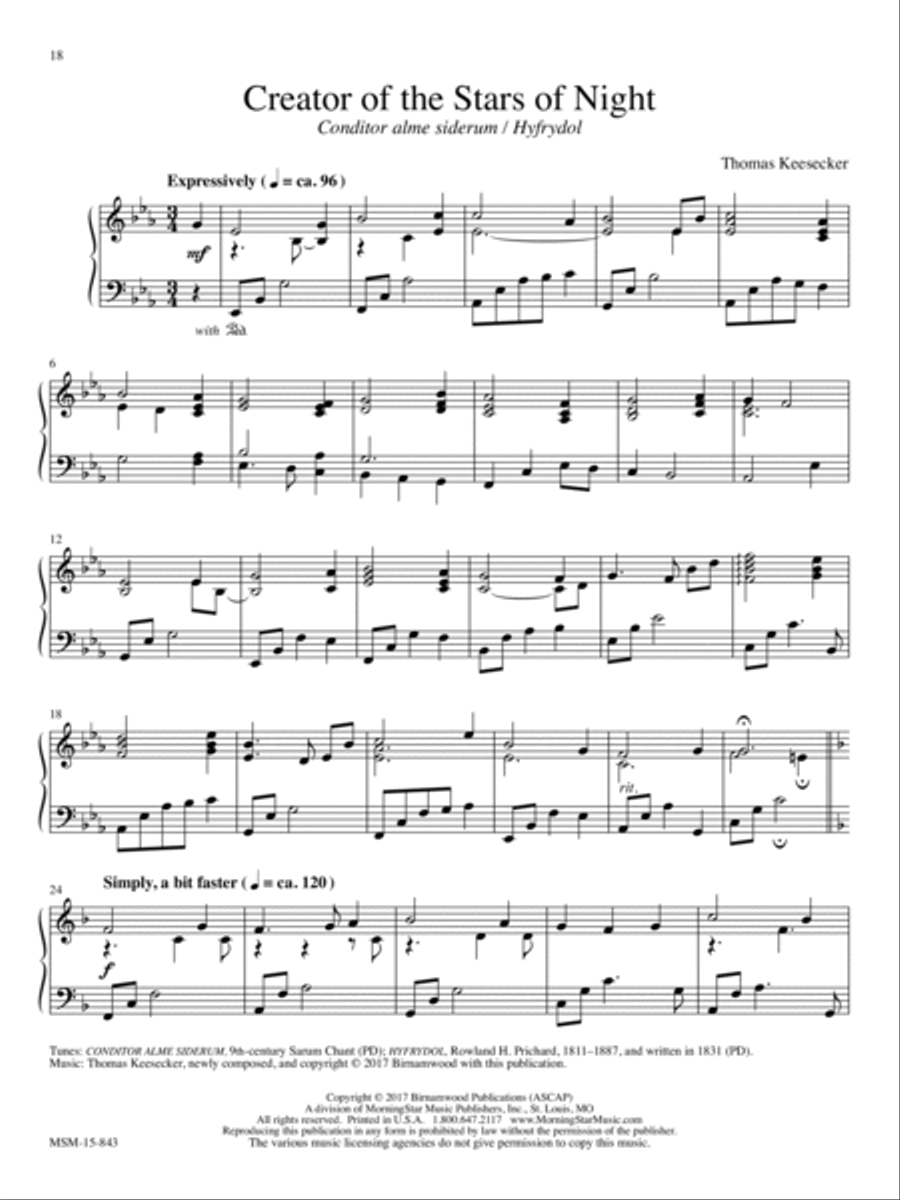 Creator of the Stars of Night Piano Solo scores gallery preview page 1