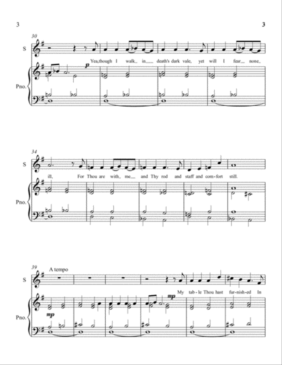 The Lord's My Shepherd (soprano solo) Soprano Voice scores gallery preview page 3