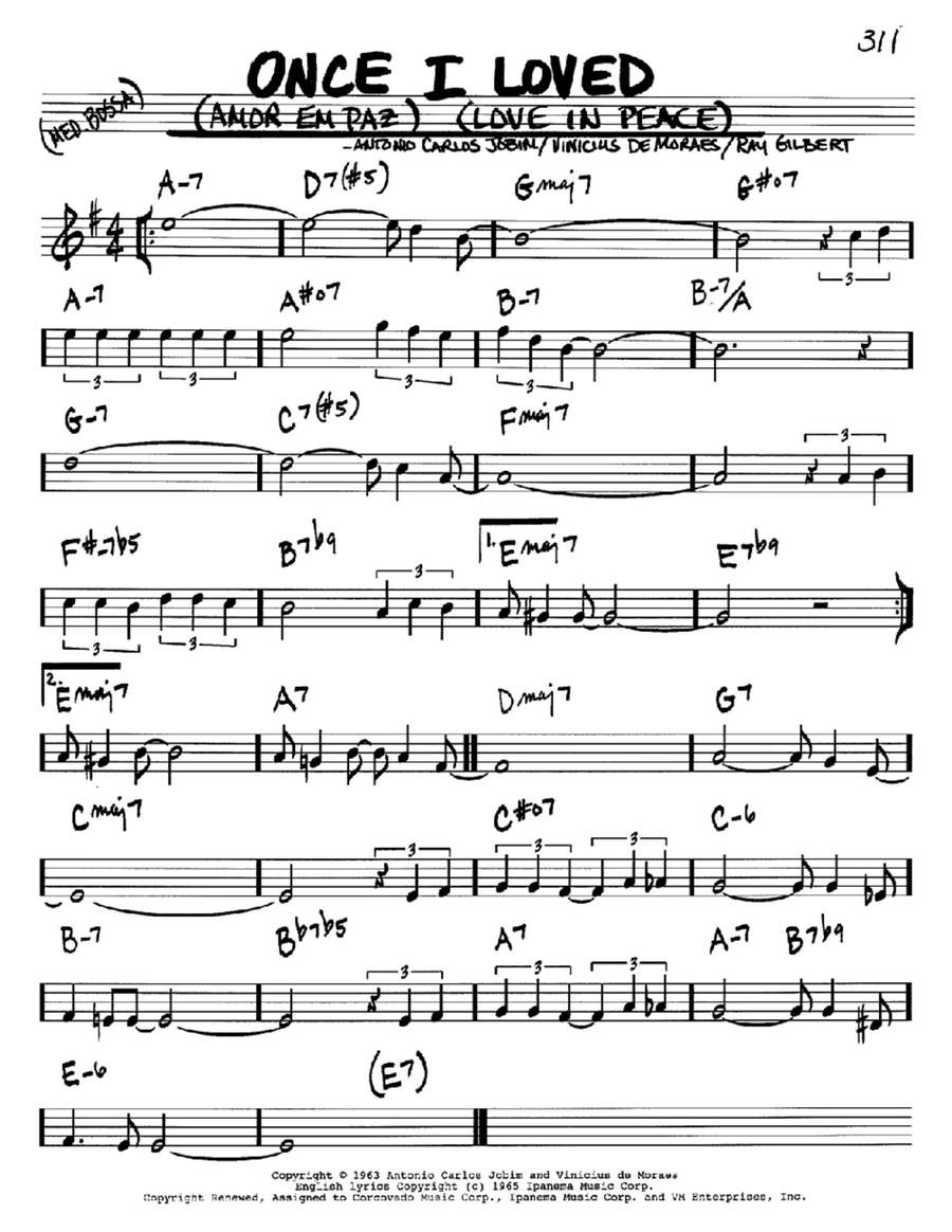 Once I Loved (Amor Em Paz) (Love In Peace) Piano scores gallery preview page 1