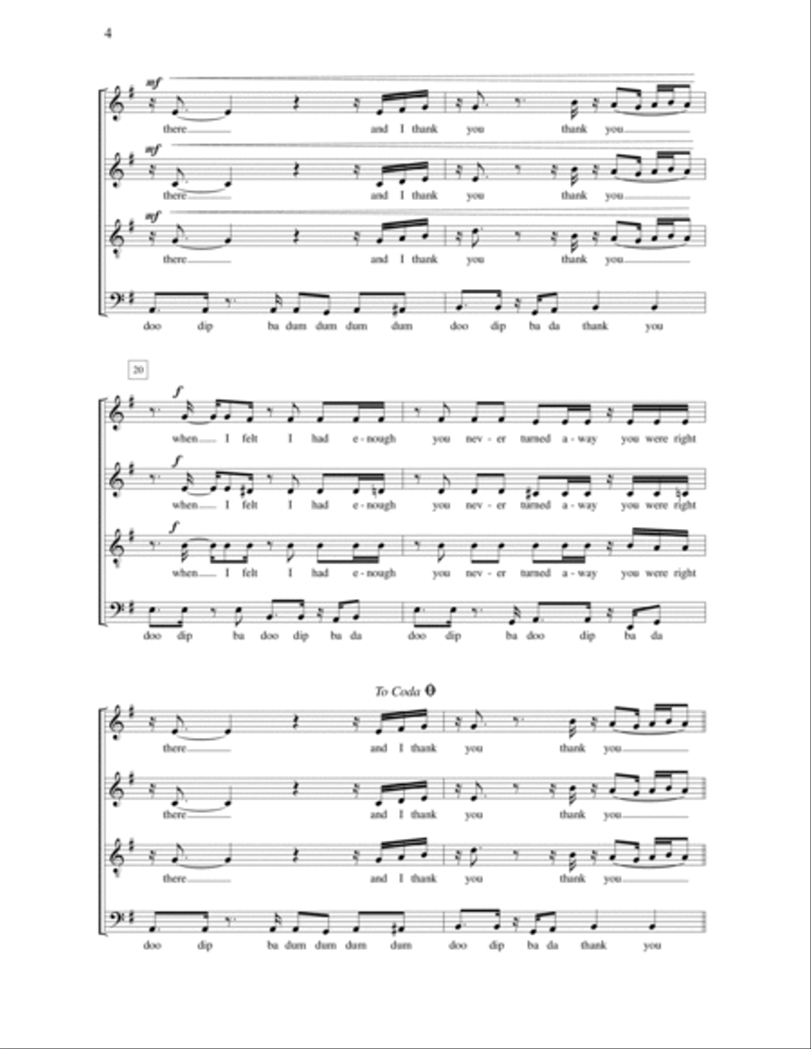 Thank You Thank You 4-Part scores gallery preview page 4