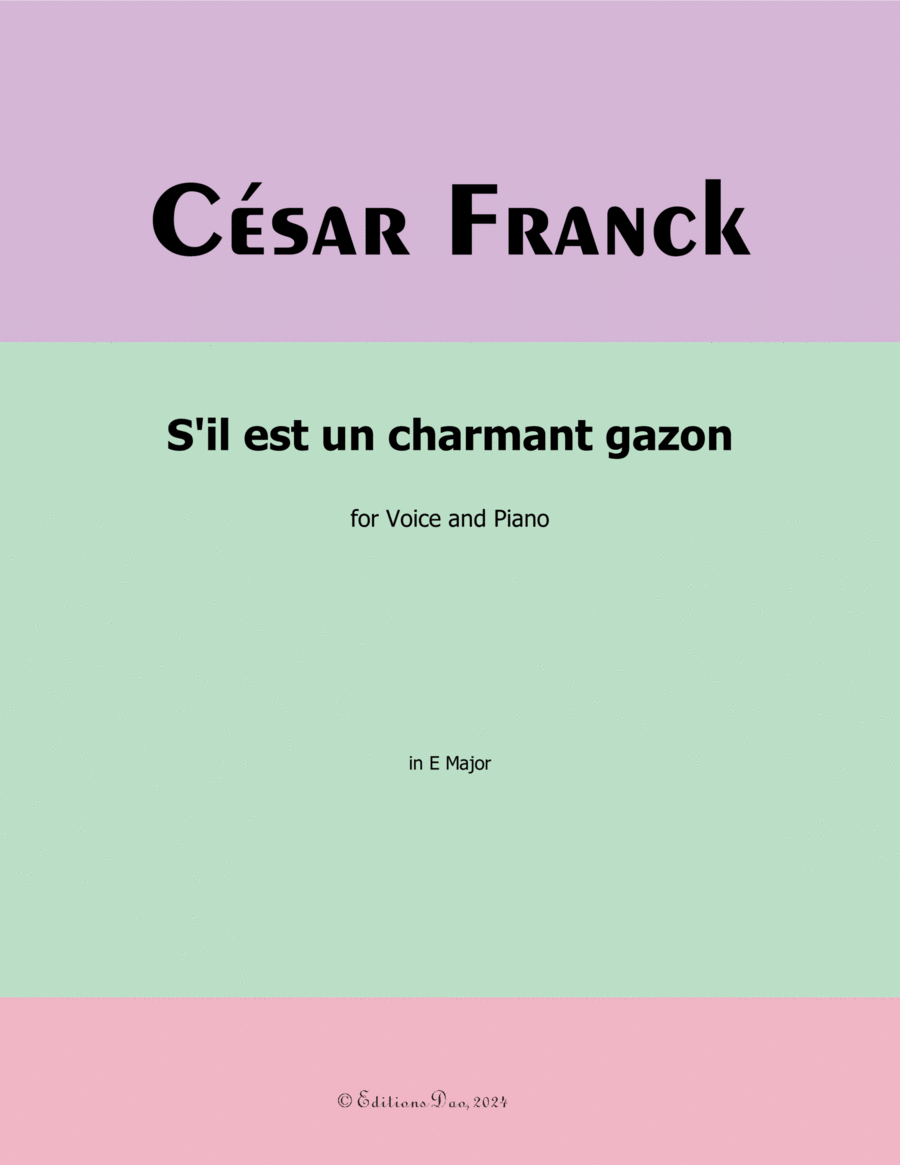 S'il est un charmant gazon, by César Franck, in E Major Voice scores gallery preview page 1