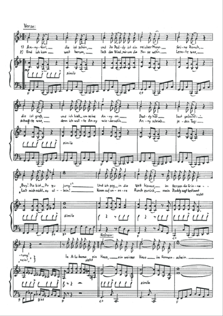 In Alabama steht ein Haus Piano, Vocal scores gallery preview page 4