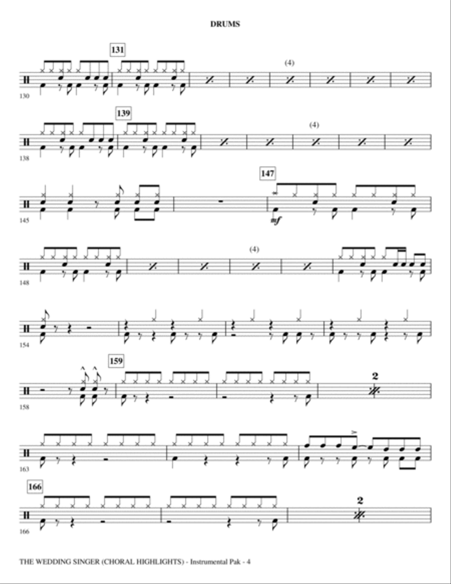 The Wedding Singer (Choral Highlights) - Drums Choir scores gallery preview page 4