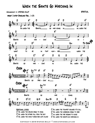 When The Saints Go Marching In (Louis Armstrong) - Lead sheet (key of D)