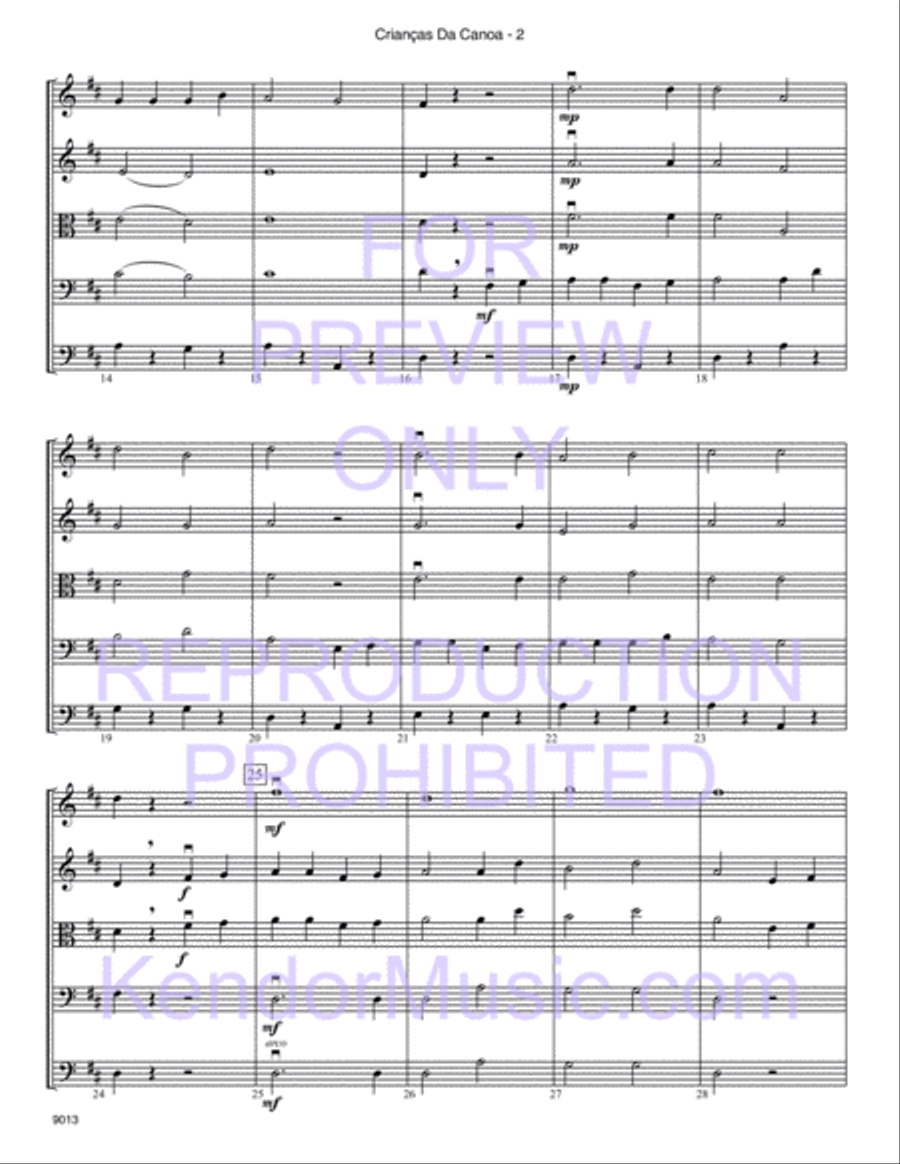 Criancas Da Canoa (Canoe Children) String Orchestra scores gallery preview page 3