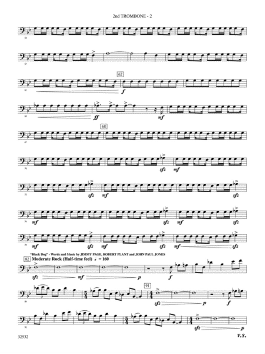 Led Zeppelin on Tour: 2nd Trombone Concert Band scores gallery preview page 2