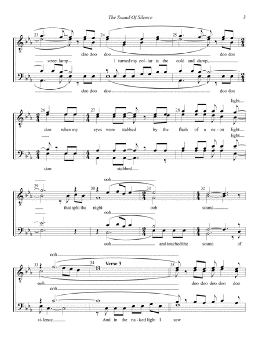 The Sound Of Silence The Sound Of Silence TTBB scores gallery preview page 3
