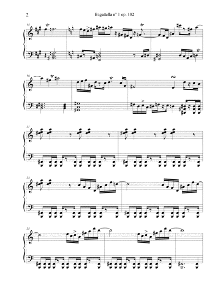 Bagattella n° 1 op. 102 Piano Solo scores gallery preview page 2