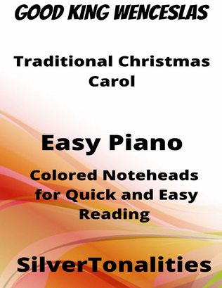Book cover for Good King Wenceslas Easy Piano Sheet Music with Colored Notation