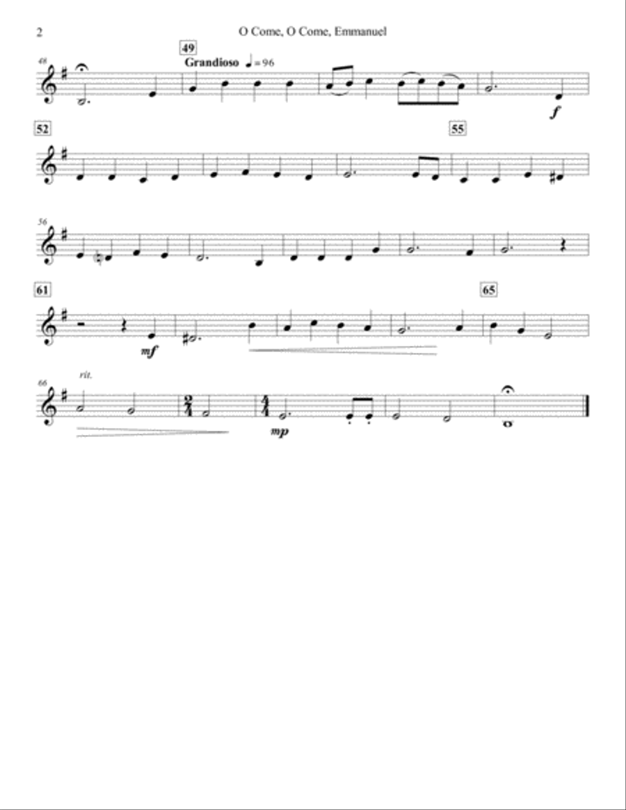 O Come, O Come, Emmanuel (Brass Quartet) Brass Quartet scores gallery preview page 4