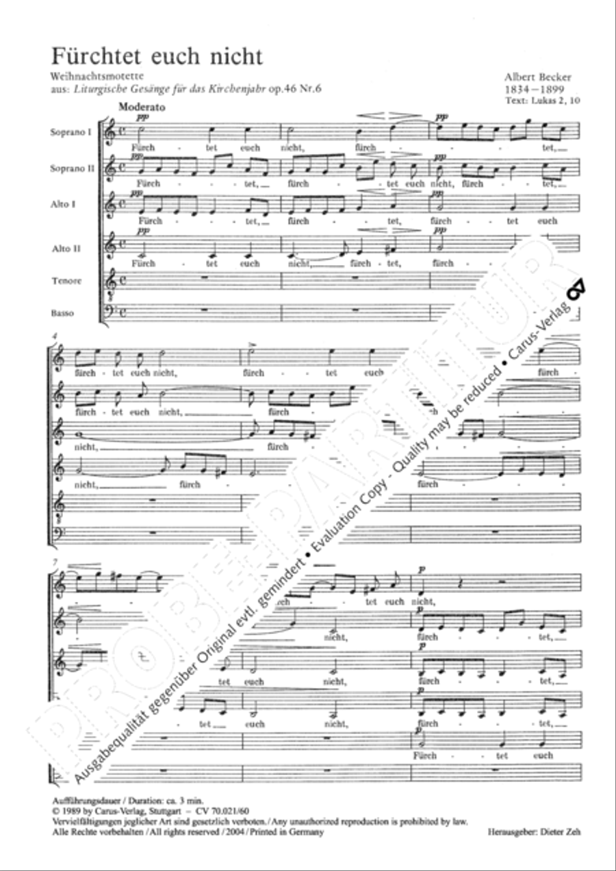 Be not afraid (Furchtet euch nicht) SSAATB scores gallery preview page 3