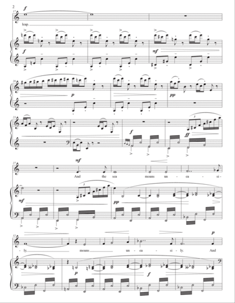 SMYTH: Before the squall (transposed to A minor) Voice scores gallery preview page 3