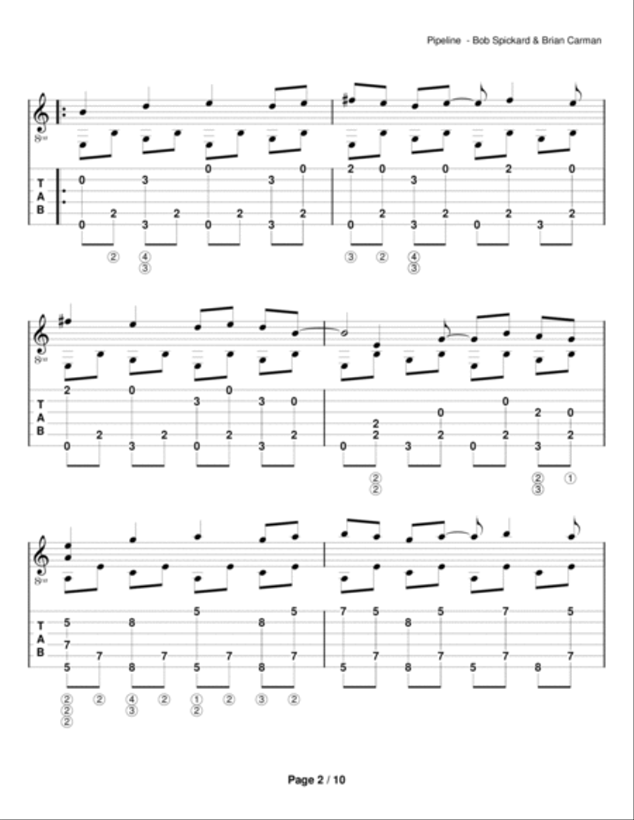 Pipeline Guitar Solo scores gallery preview page 2