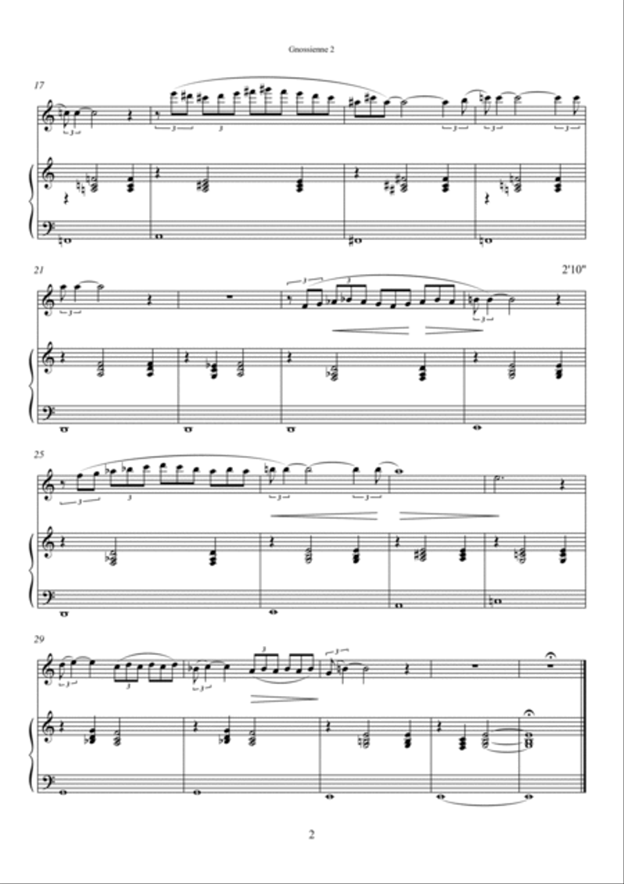 Gnossiene II Gnossiene II Flute Solo scores gallery preview page 2