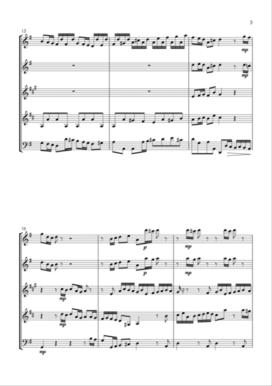 6 Baroque Classics - wind quintet bundle / book / pack Woodwind Quintet scores gallery preview page 6