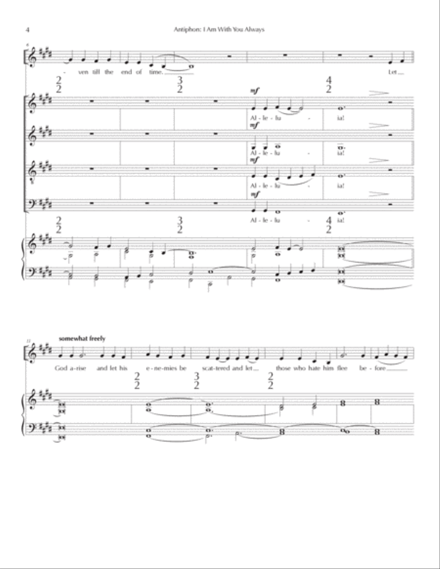 I Am With You Always (version for Solo Voice, SATB, organ) 4-Part scores gallery preview page 4