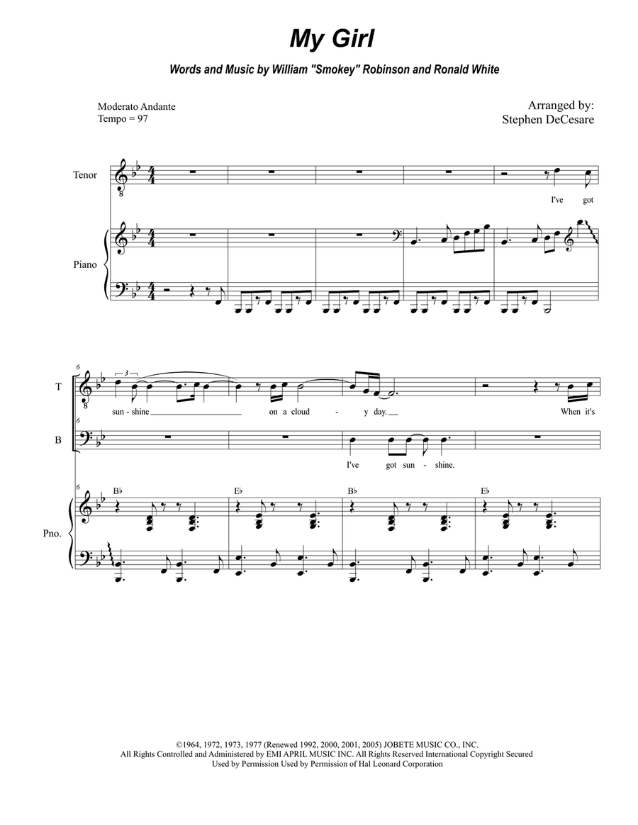 My Girl My Girl TB scores gallery preview page 1