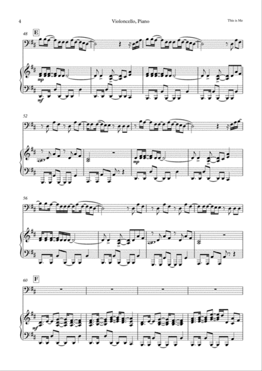 This Is Me Piano scores gallery preview page 4