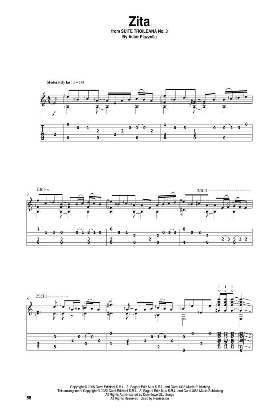 Zita (arr. Celil Refik Kaya) Acoustic Guitar scores gallery preview page 1
