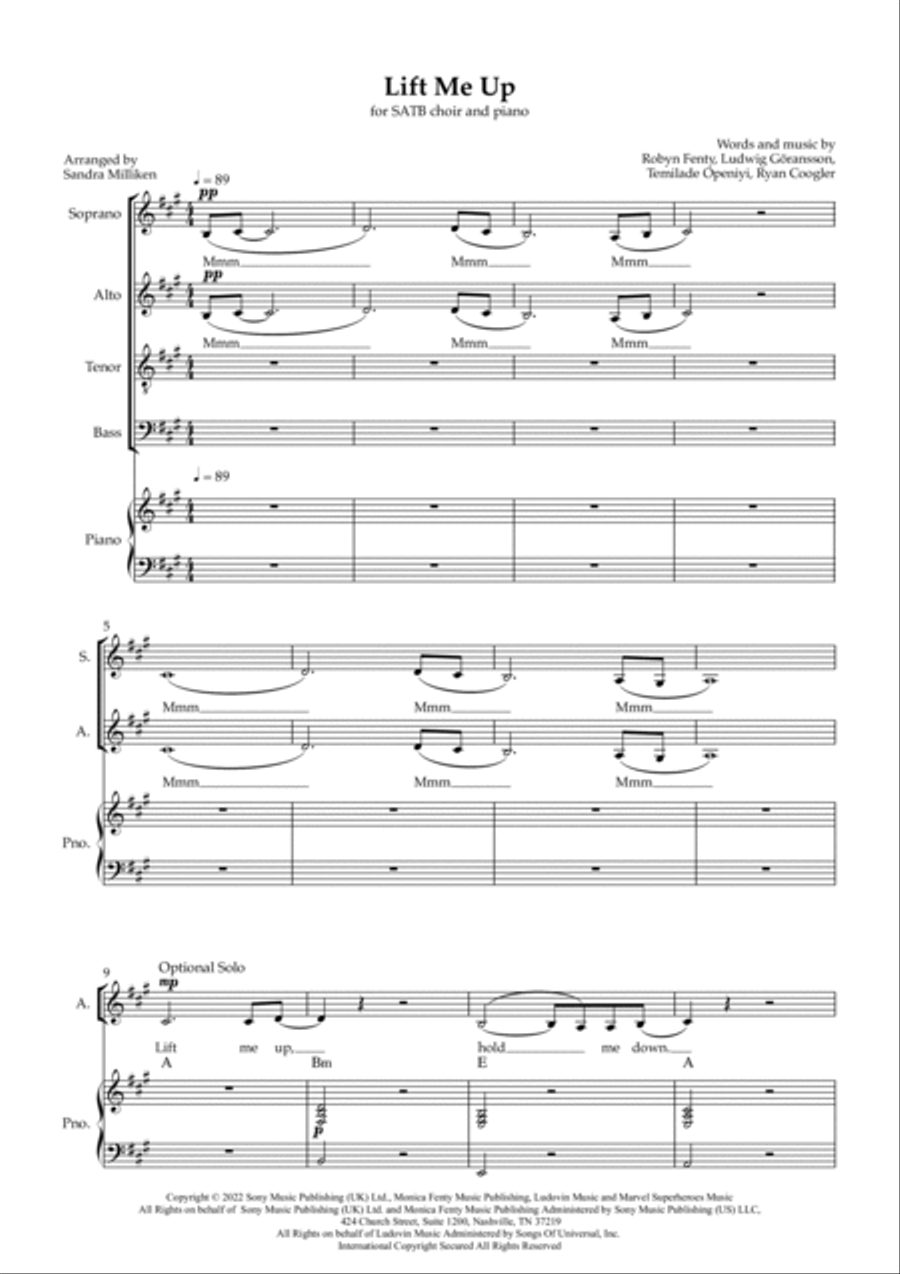 Lift Me Up 4-Part scores gallery preview page 2