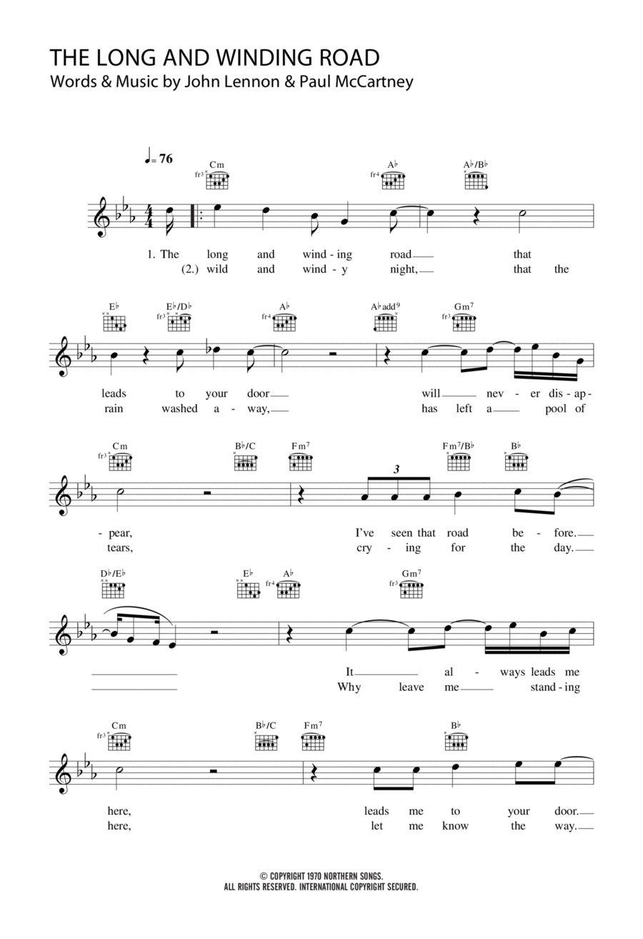 The Long And Winding Road Piano scores gallery preview page 1