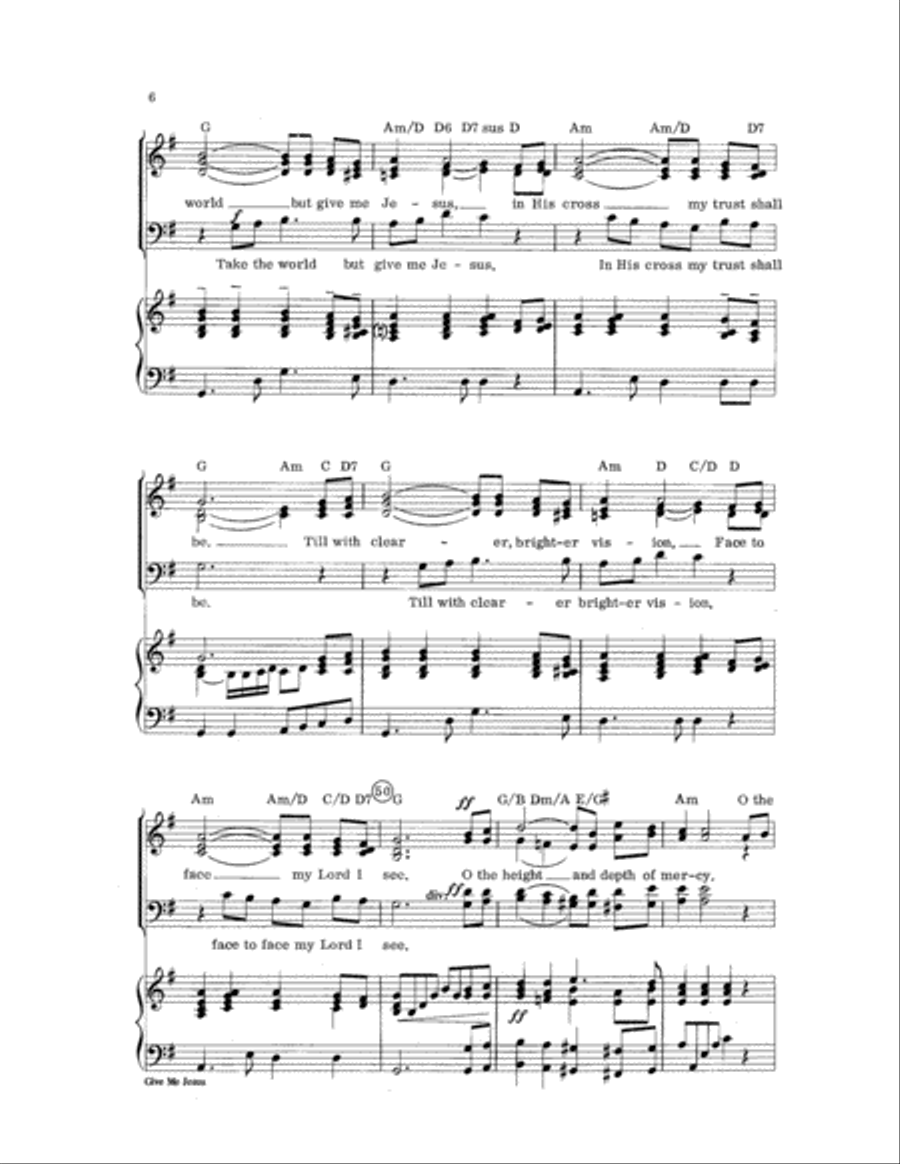 Give Me Jesus 4-Part scores gallery preview page 6