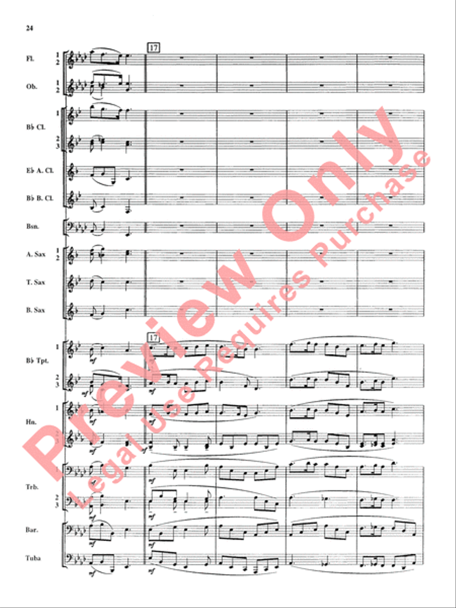 Royal Fireworks Music Concert Band scores gallery preview page 25