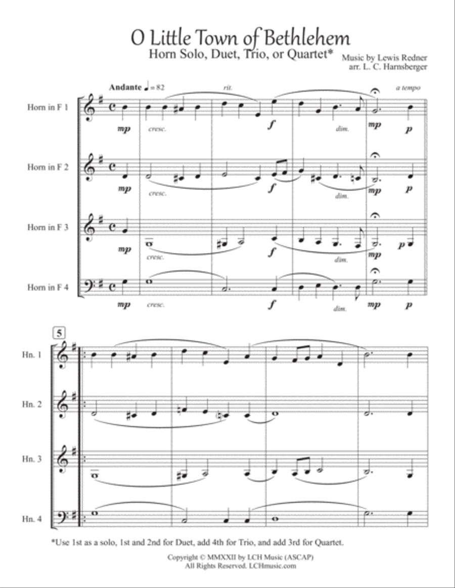 Christmas Carol Sing Along for Horns (Quartets, Trios, Duets, Solos) Woodwind Trio scores gallery preview page 6