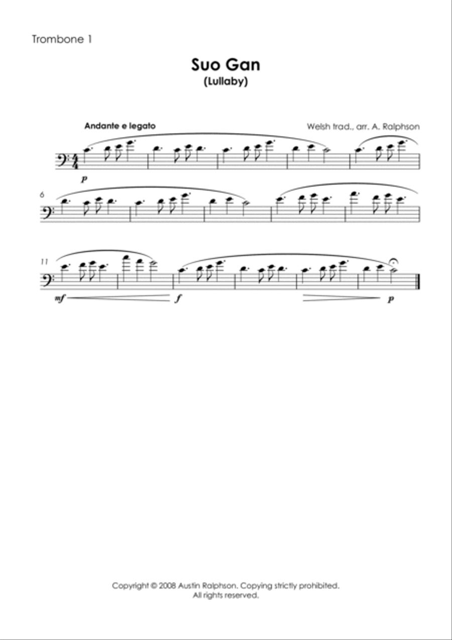Suo Gan - trombone quartet Brass Quartet scores gallery preview page 3