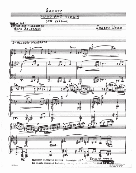 [Wood] Sonata for Piano and Violin