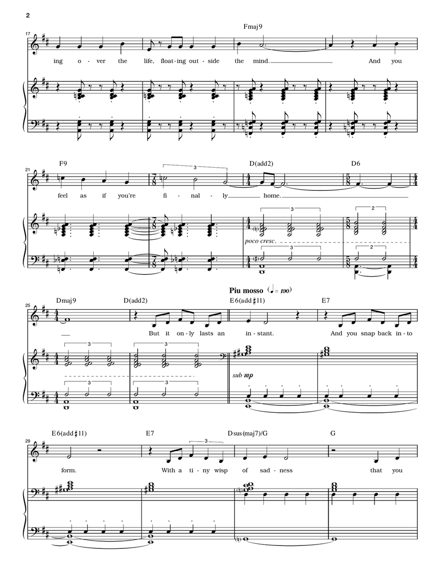 A Glimpse Of The Weave Piano, Vocal scores gallery preview page 2