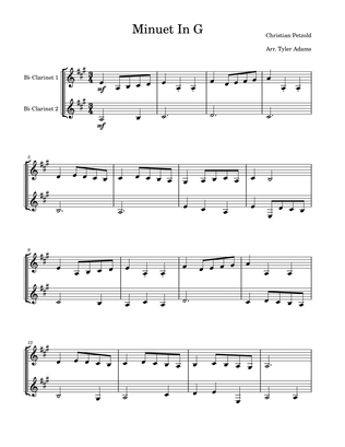 Minuet in G (Easy Clarinet Duet)