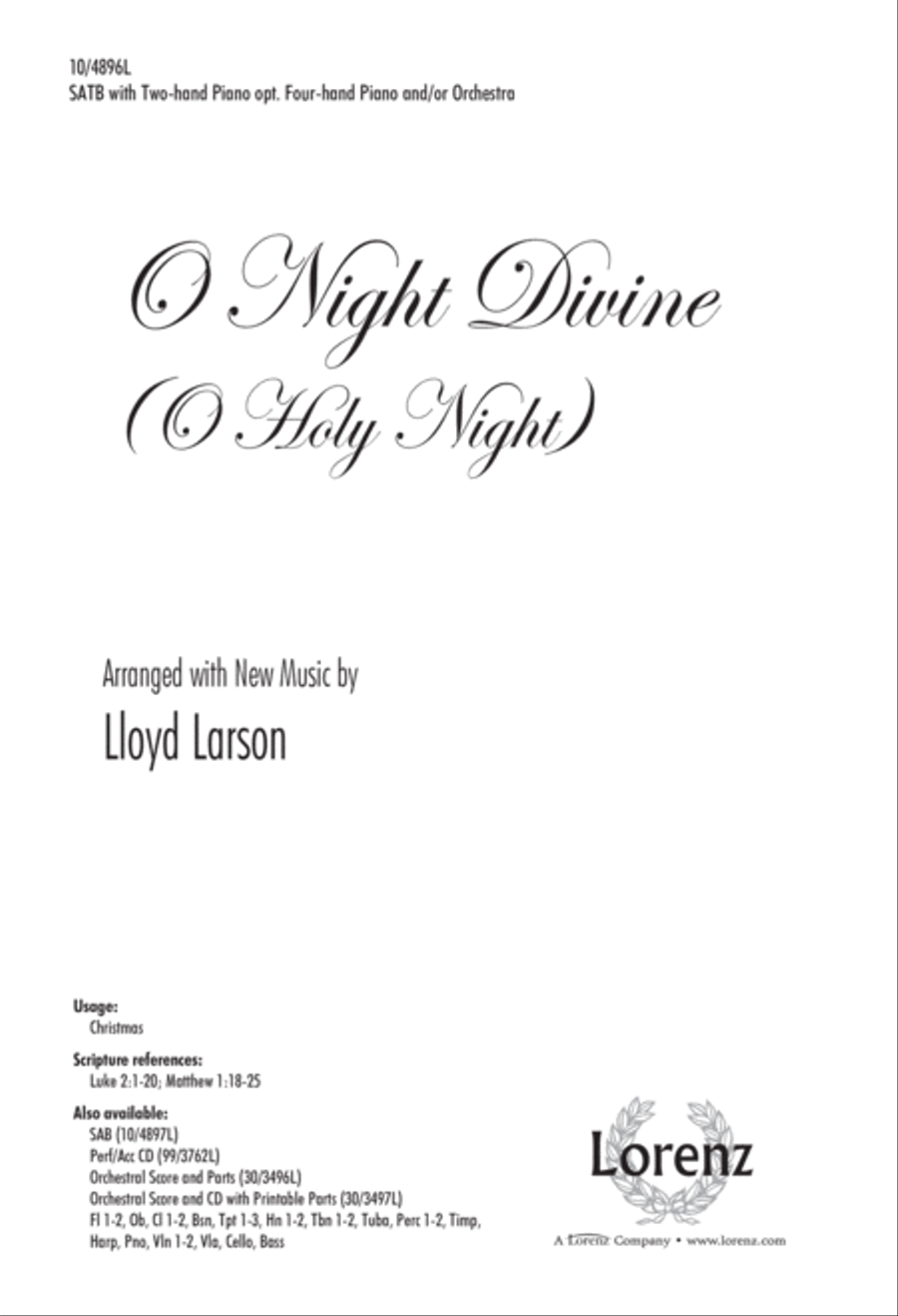 O Night Divine O Night Divine 4-Part scores gallery preview page 1