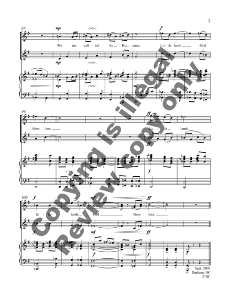 The Lamb (Choral Score)