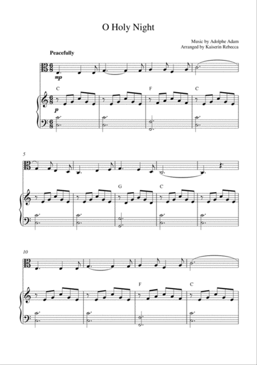 O Holy Night Viola scores gallery preview page 1