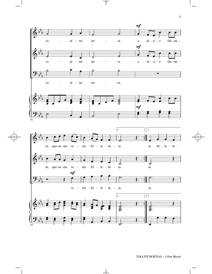 Tollite Hostias (arr. Audrey Snyder) 3-Part scores gallery preview page 3