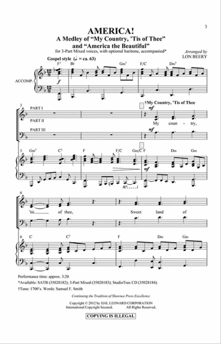 America! 3-Part scores gallery preview page 2