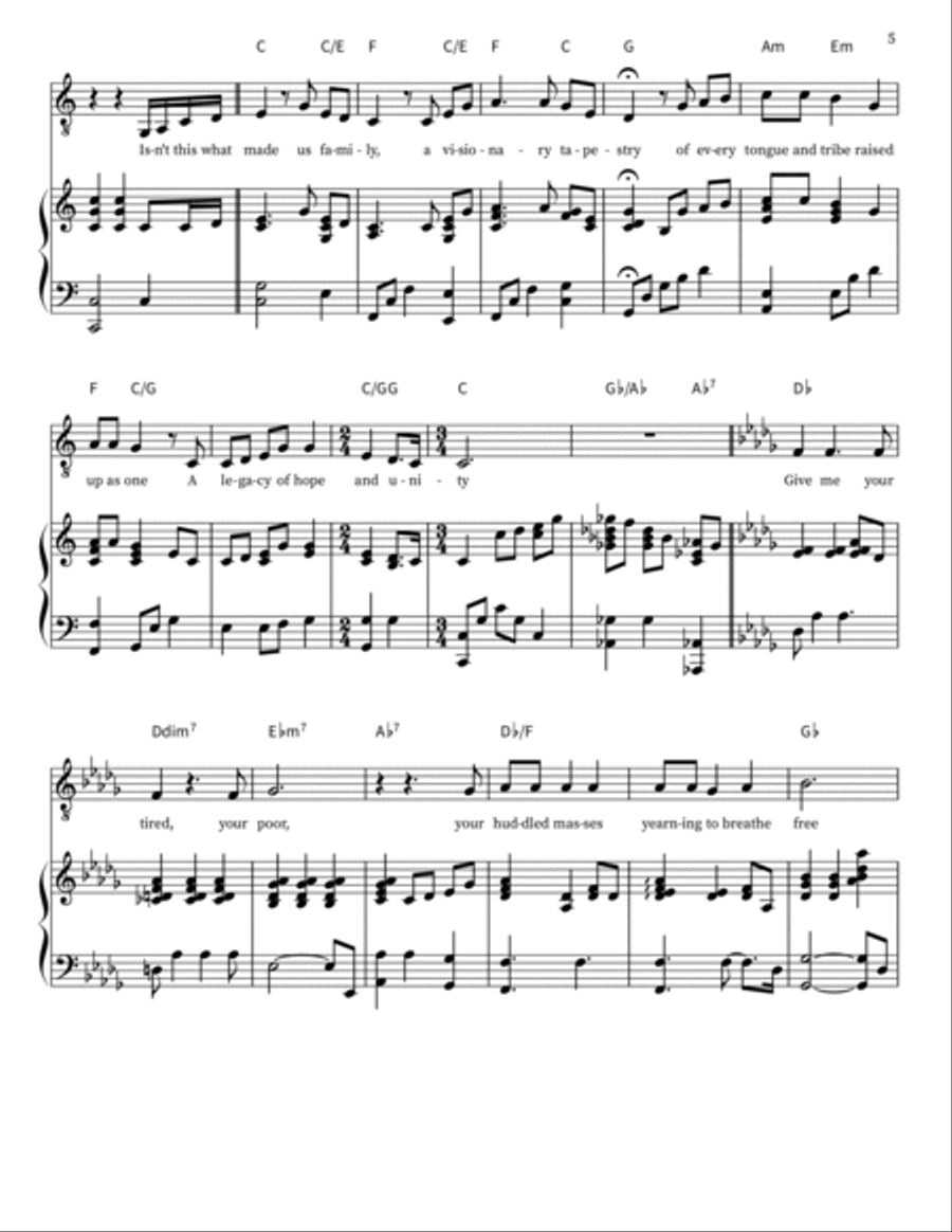 Give Me your tired, your poor Piano Solo scores gallery preview page 5