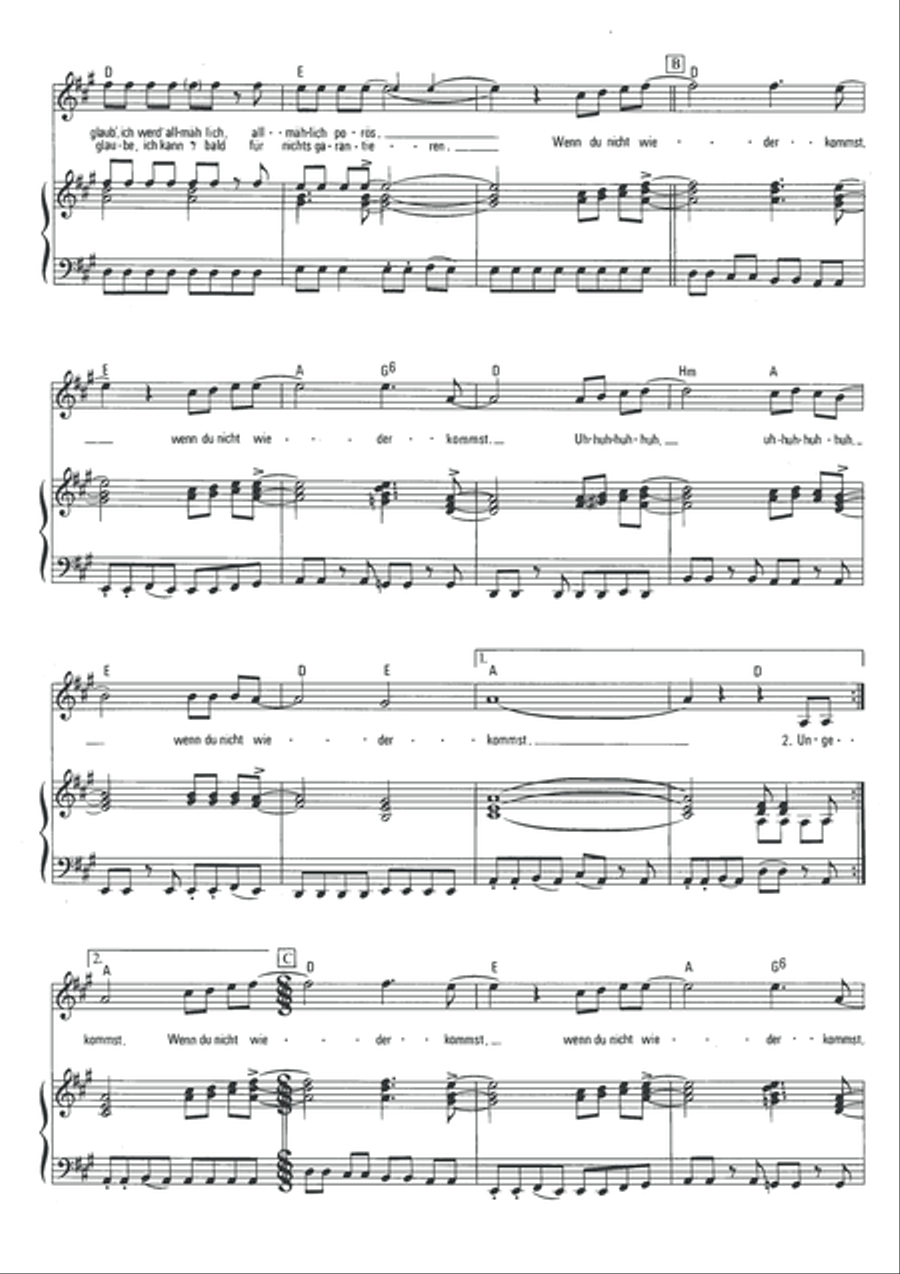 Wenn Du nicht wiederkommst Piano, Vocal scores gallery preview page 4
