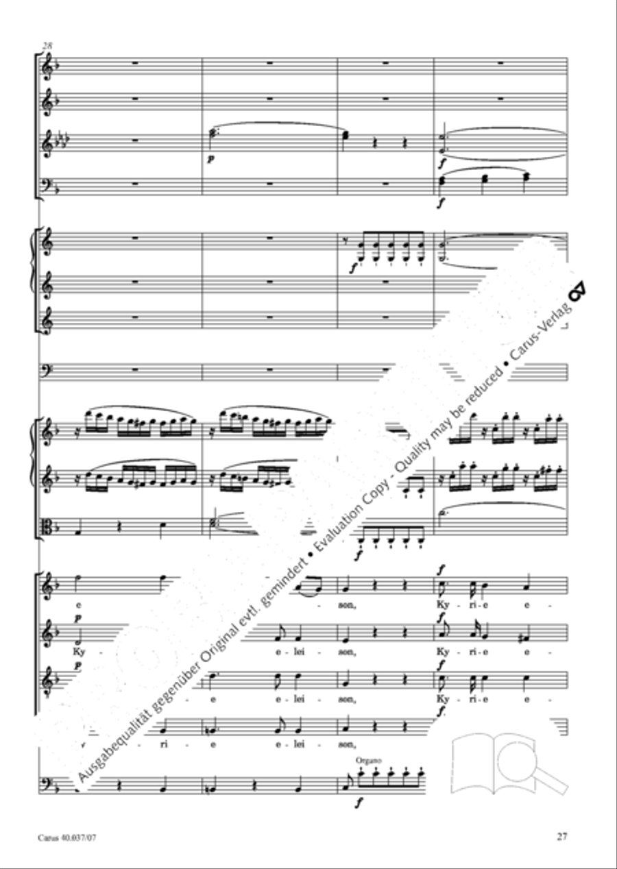 Kyrie in D minor 4-Part scores gallery preview page 28