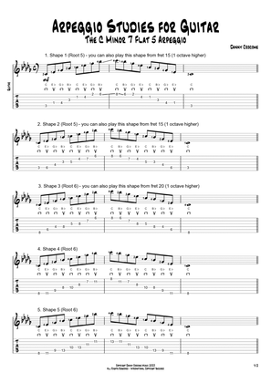 Arpeggio Studies for Guitar - The C Minor 7 Flat 5 Arpeggio