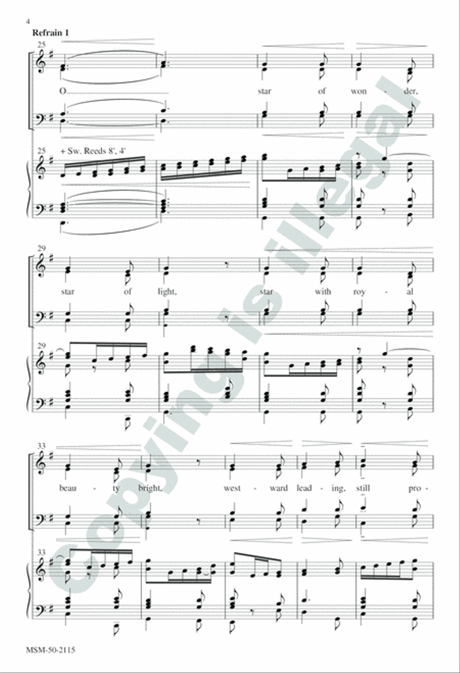 We Three Kings 4-Part scores gallery preview page 4