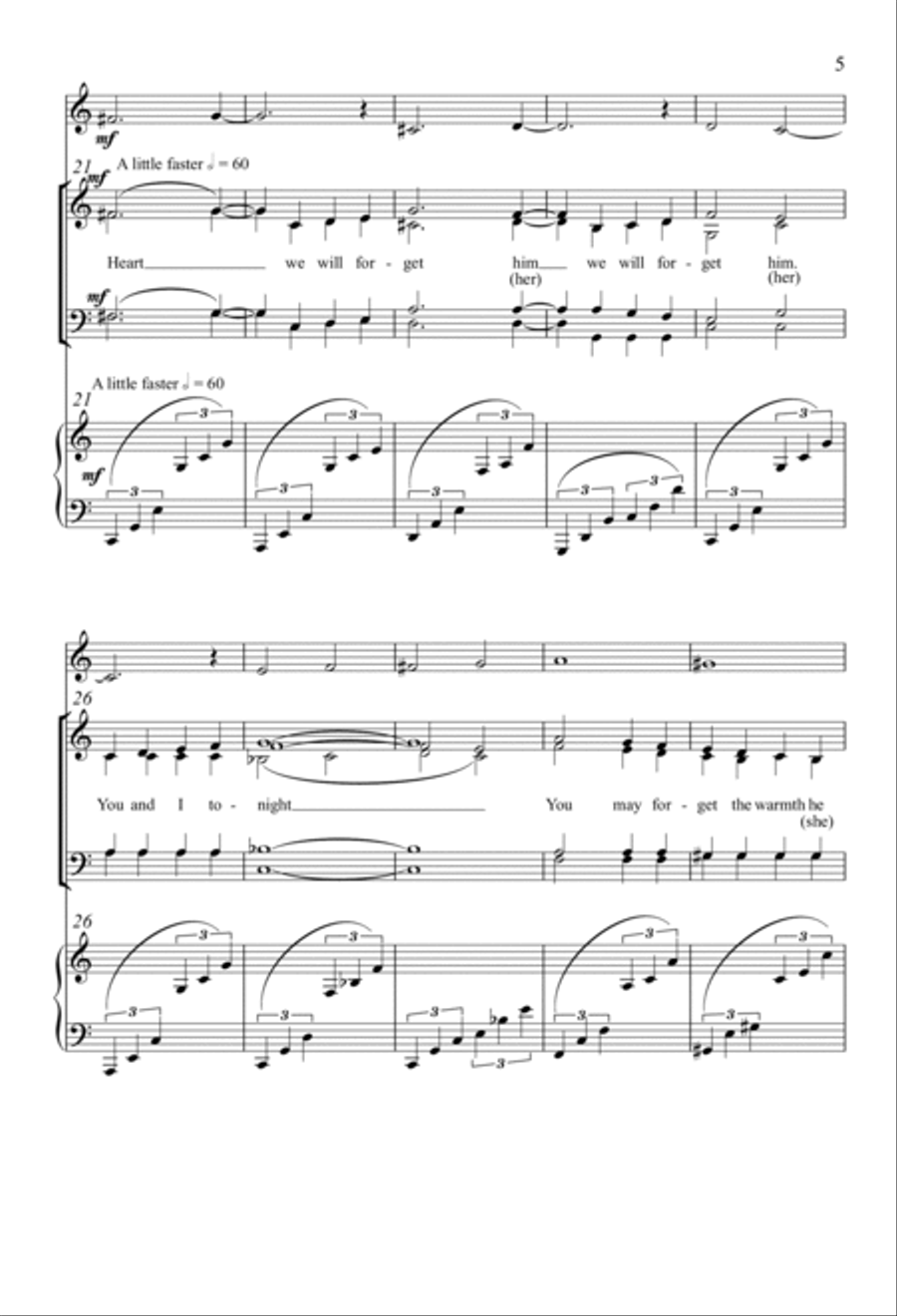 Heart, We Will Forget Him! 4-Part scores gallery preview page 3