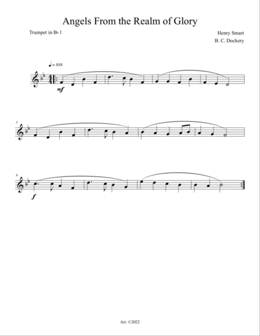 Angels From the Realm of Glory (Trumpet Duet with Piano) Trumpet Duet scores gallery preview page 3