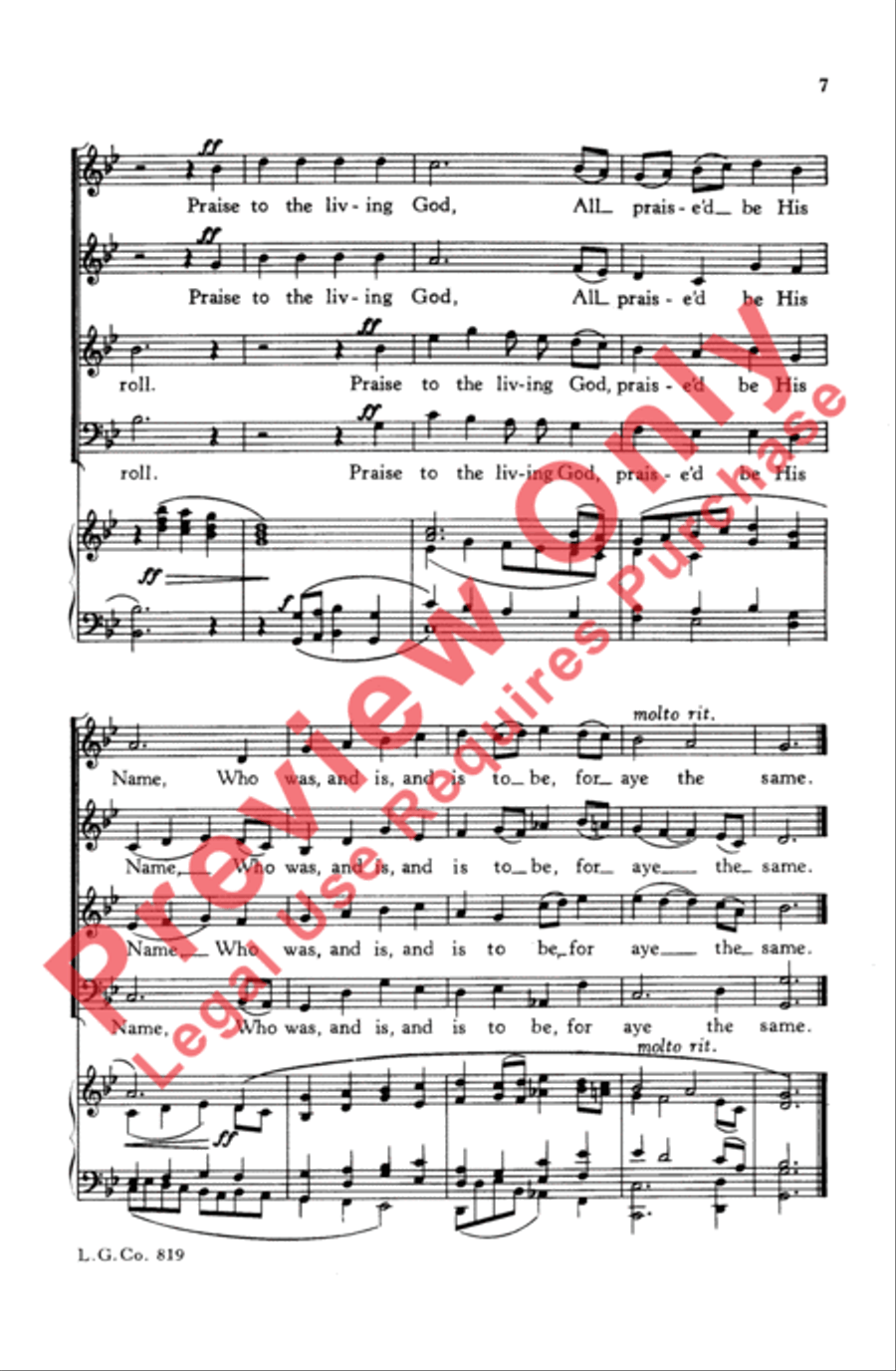 A Hymn of Praise A Hymn of Praise 4-Part scores gallery preview page 6