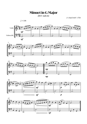 Book cover for Minuet in G Major (BWV 114) - (J. S. Bach) - For Violin and Cello Duo