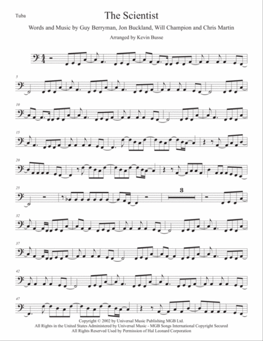 The Scientist Tuba scores gallery preview page 1