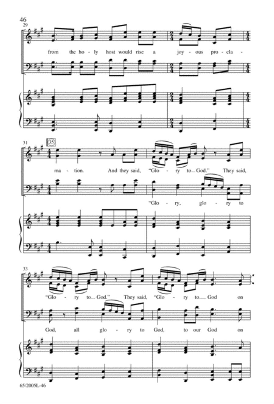 I Hear the Prophet Callin' 4-Part scores gallery preview page 47